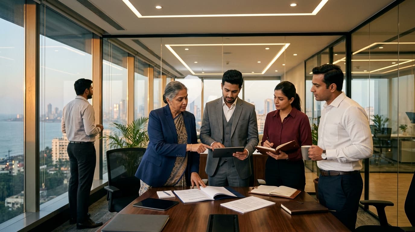 United Plan HR compliance advisors collaborating in modern corporate boardroom